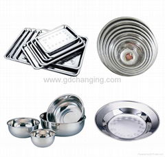 stainless steel serving trays, serving dish, washing basin