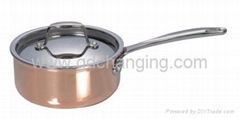 copper multi-ply saucepan