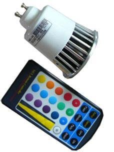 5W RGB GU10 spot lamp with wireless remote