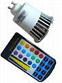 5W RGB GU10 spot lamp with wireless remote