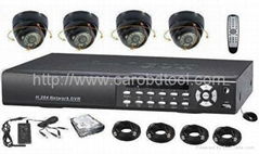 4CH CCTV DVR Kit 500GB HDD 4 CCD Cameras