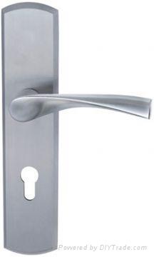 Door handle with plate