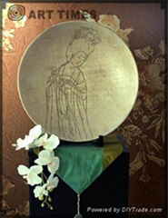 decoration plate w/tang ladies