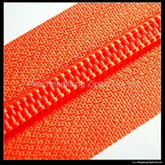 Nylon long chain zipper