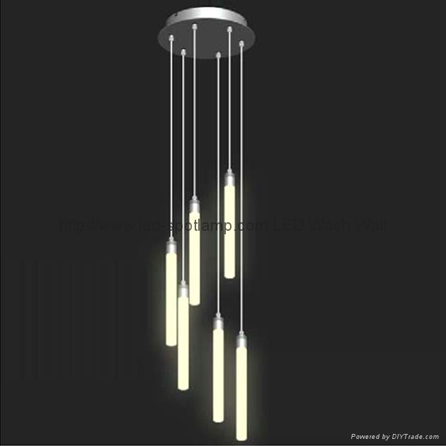 Ceiling Acrylic Crystal RGB Column LED Light with 6 tubes