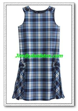 School uniform: plaid skirt, plaid jumper
