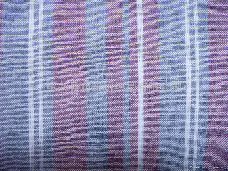 linen and viscose yarn dyed fabric