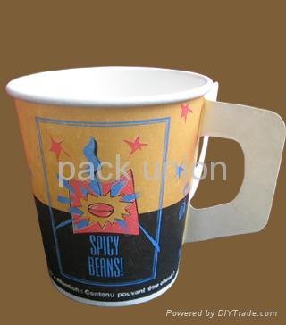 Paper cup with handle,Coffee paper cup, cold drinking paper cup,disposable paper