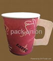 Paper cup with handle,Coffee paper cup, cold drinking paper cup,disposable paper 4