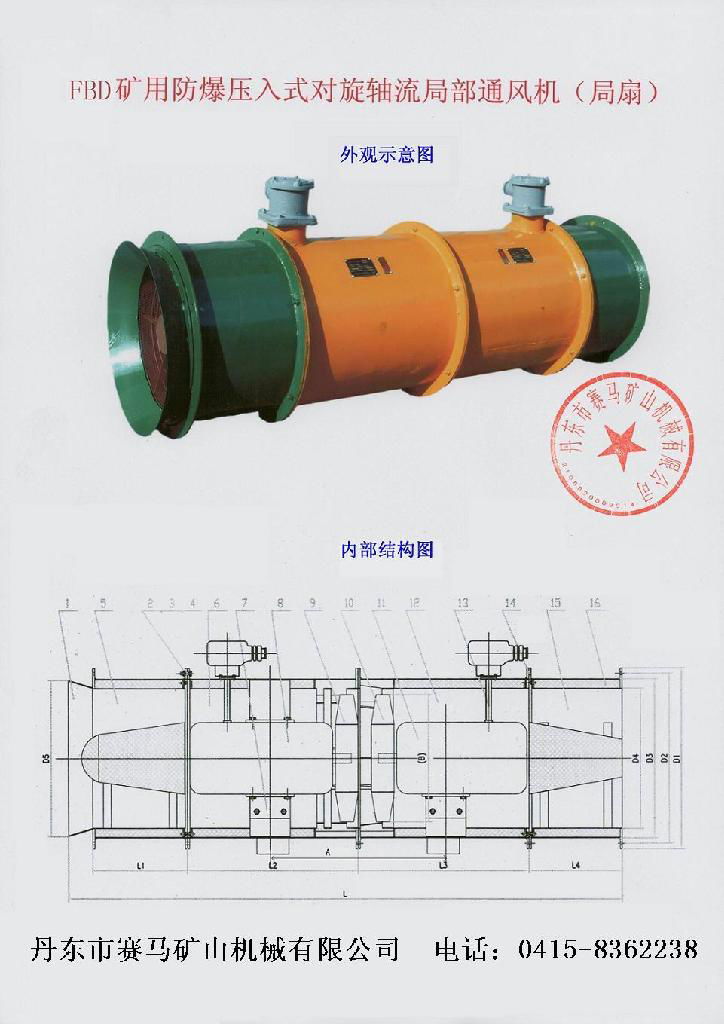 FBD系列礦用隔爆型壓入式對旋軸流局部通風機