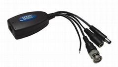 cctv utp video balun with power&data control transmission