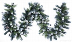 L 7' (L 270 cm) Deluxe Emerald Frosted Garland,w/220 mixed tips.