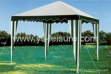 Metal Garden Gazebo,3*3m,PE Roof with Polyester Eave, w/Ropes and Ground Pins