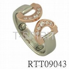 X  titanium ring with zircon