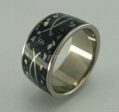 The titanium ring with enamel