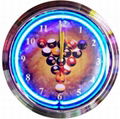 15 inch pool balls neon clock