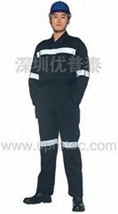 High visibility flame resistant coverall 