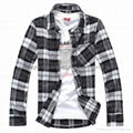 100% cotton yarn dyed flannel men's long sleeve fashion shirts