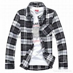 100% cotton yarn dyed flannel men's long sleeve fashion shirts