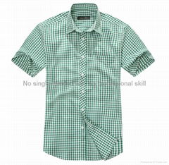 100% cotton print flannel men's short sleeve soft collar casual shirts