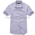 100% cotton yarn dyed flannel men's short sleeve soft collar fashion shirts 4