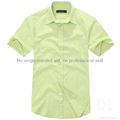 100% cotton yarn dyed flannel men's short sleeve soft collar fashion shirts 5