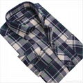 100% cotton yarn dyed flannel men's long sleeve fashion shirts 3