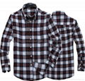 100% cotton yarn dyed flannel men's long sleeve fashion shirts 5