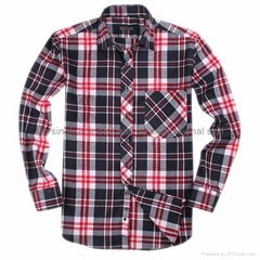 cvc 80/20 print flannel men's long sleeve soft collar fashion shirt