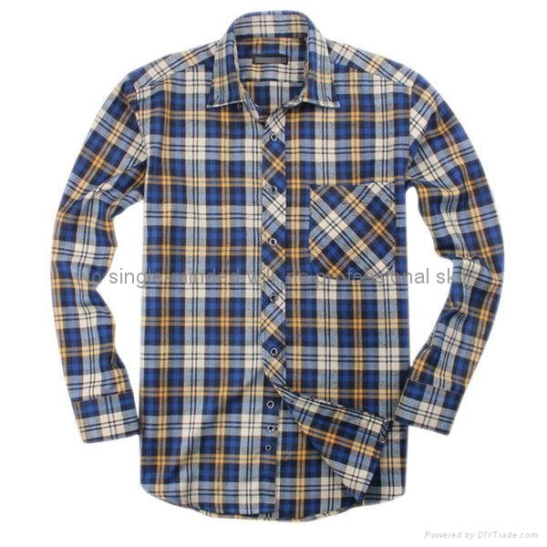 cvc 80/20 print flannel men's long sleeve soft collar fashion shirt 2