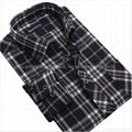 100% cotton print flannel mens shirts with long sleeve 2