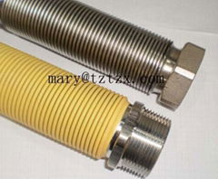 Flexible metal hose for gas regulators