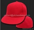Fitted cap hat with flat brim 2