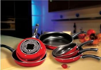 Enamel frying pan cookware(kitchenware) set (Dupont Telfon)