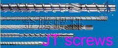 Screw and barrels for single screw -extruders