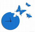 Butterfly metal wall clock