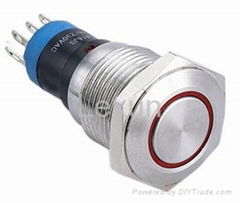 Illuminated push button switch with