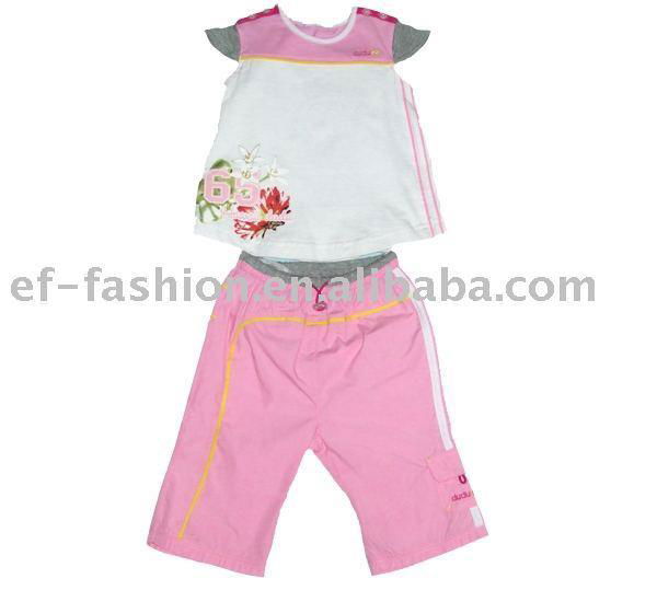 Baby suits,Baby jersey vest plus poplin capri