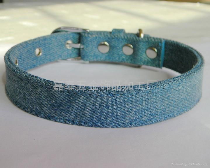 jean cloth dog collar 2