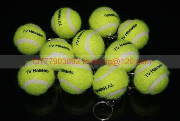 40mm mini real tennis ball keyring 3