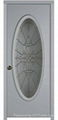 Exterior Metal Door With Big Oval Glass