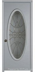 Exterior Metal Door With Big Oval Glass