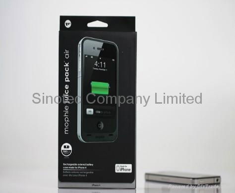 	 Mophie Juice Pack Plus for iPhone 4 4S Battery Case 2000 mAh 1500 mAh NIB  4