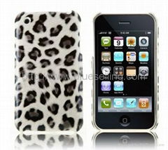 New Model Leopard Pattern Leather Back Hard Case cover for iPhone 3G 3GS