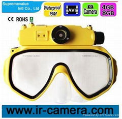 Underwater Scuba Dive Mask Video Camera + 4GB Memory