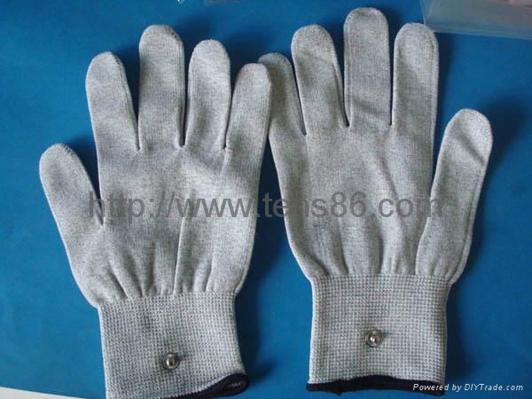 massage gloves,silver fiber conductive gloves,electrode pads 4