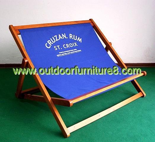 folding  double beach chair(solid wood) 2