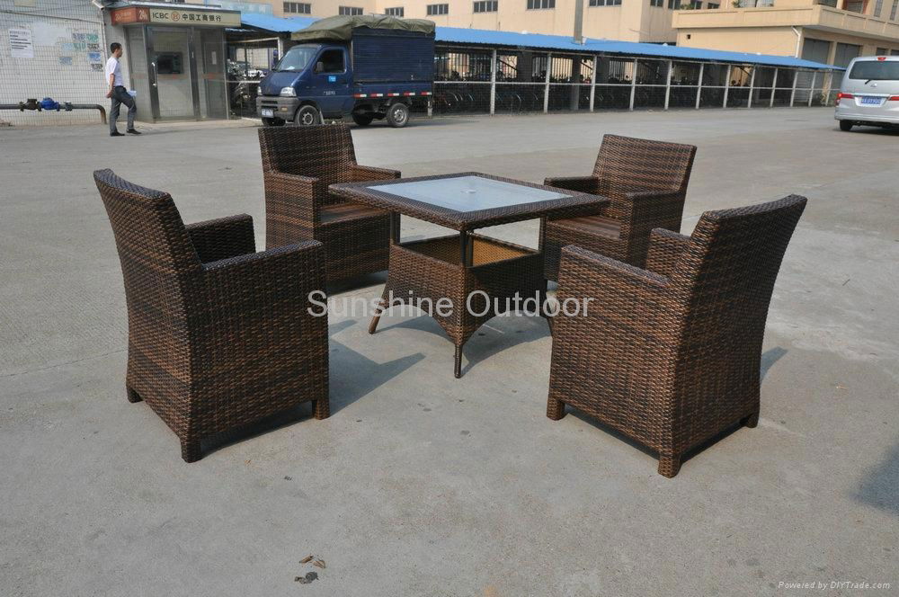 garden restaurant living room dining Furniture - sunshine 5-Piece square wicker 