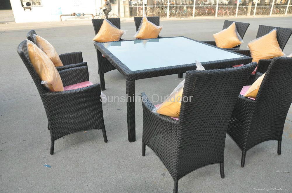 garden restaurant living room dining Furniture - sunshine 5-Piece square wicker  4