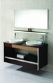 Bathroom basin with cabinet and mirror